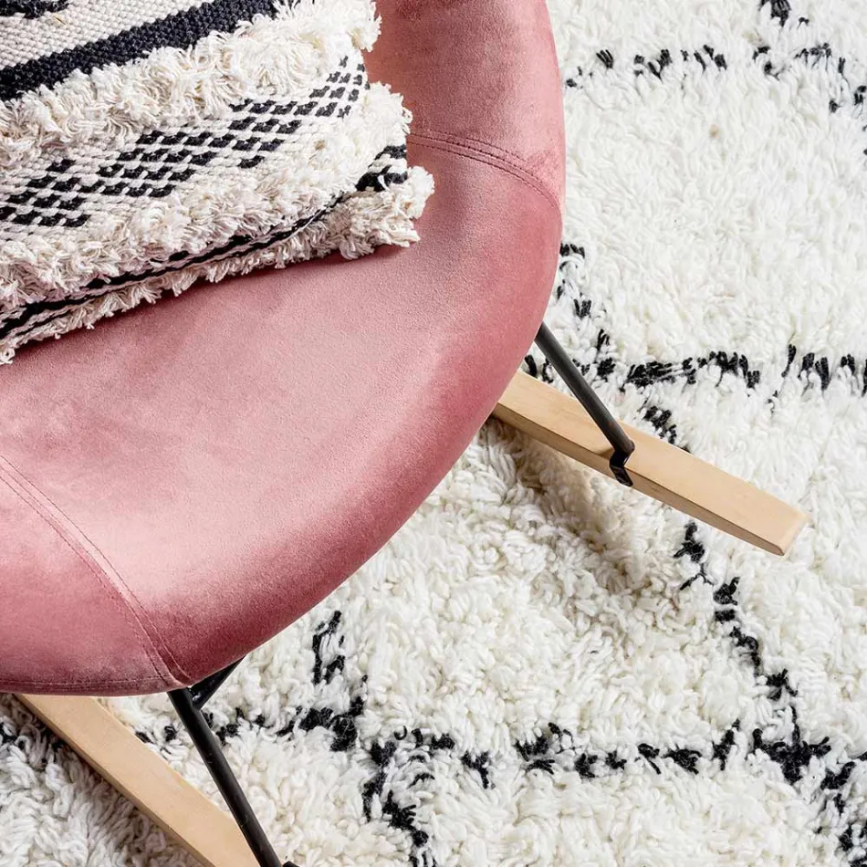 Sillón Mecedora Tapizado Efecto Terciopelo Diseño Escandinavo - Pippy viadurini