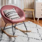 Sillón Mecedora Tapizado Efecto Terciopelo Diseño Escandinavo - Pippy viadurini