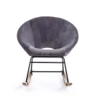 Sillón Mecedora Tapizado Efecto Terciopelo Diseño Escandinavo - Pippy viadurini