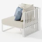 Sillón de exterior de esquina derecha en aluminio y correas Made in Italy - Juliediv viadurini