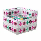 Sillón Chaise Longue de diseño étnico en algodón patchwork, para sala de estar - Fibra viadurini