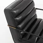Sillón clásico en acero y piel sintética de diseño marrón o negro - Kendy viadurini