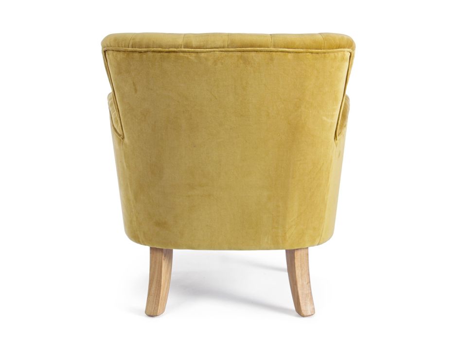 Sillón clásico en madera y asiento acolchado en algodón acolchado - Monny viadurini