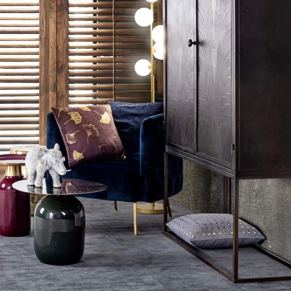 Sillón clásico tapizado en madera con efecto terciopelo Homemotion - Nichy viadurini