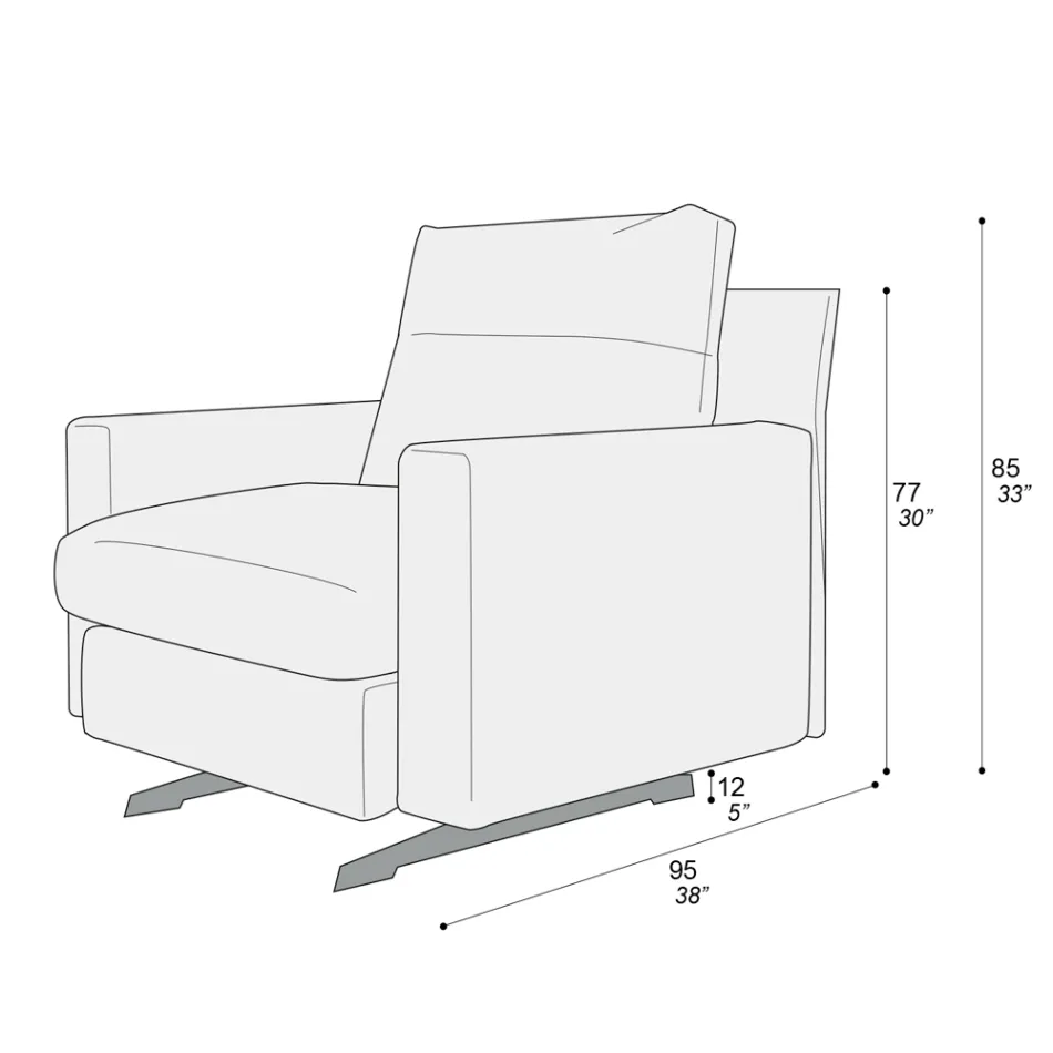 Sillón con cojín de asiento acolchado en pluma y poliéster Made in Italy - Malizioso viadurini