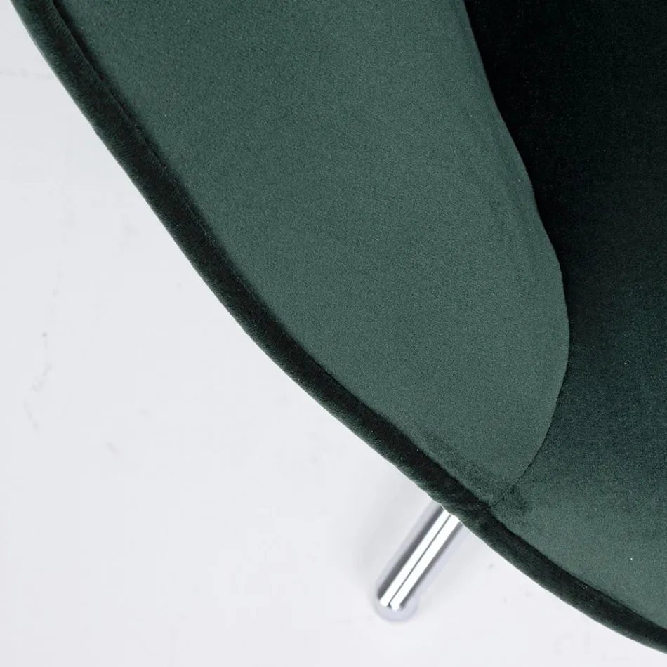 Sillón con estructura ajustable en acero cromado y terciopelo - Giulia viadurini