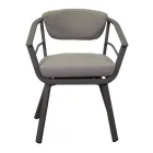 Sillón de exterior con estructura de aluminio gris tórtola - Righello viadurini
