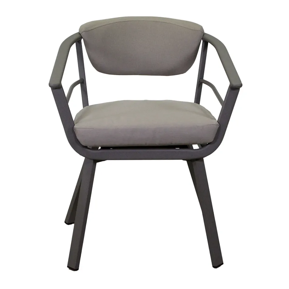 Sillón de exterior con estructura de aluminio gris tórtola - Righello viadurini