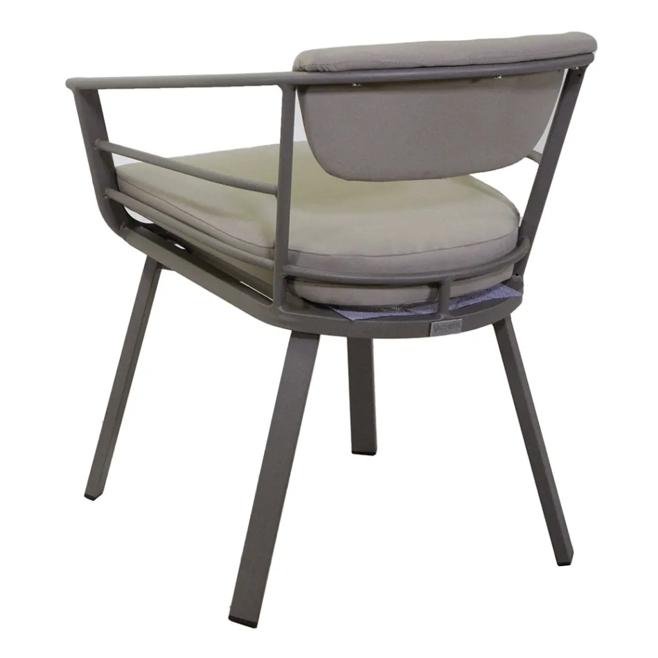 Sillón de exterior con estructura de aluminio gris tórtola - Righello viadurini