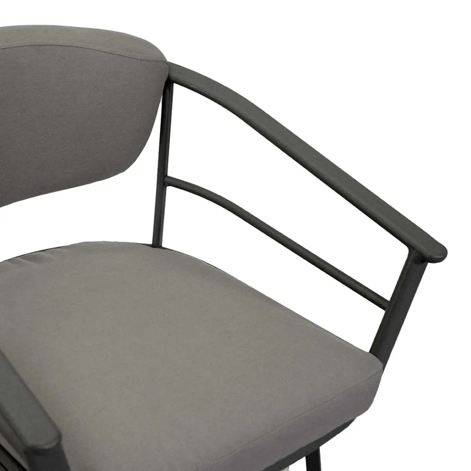 Sillón de exterior con estructura de aluminio gris tórtola - Righello viadurini