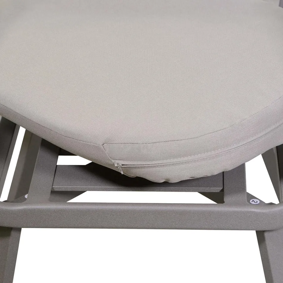 Sillón de exterior con estructura de aluminio gris tórtola - Righello viadurini