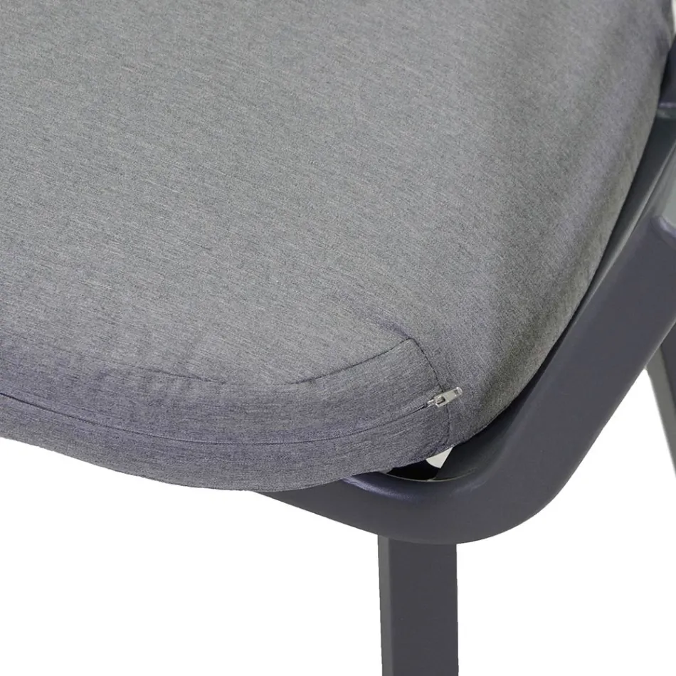 Sillón de exterior con estructura de aluminio gris tórtola - Righello viadurini