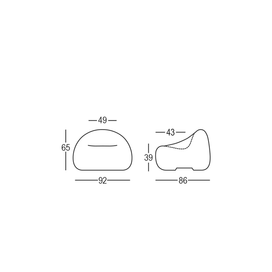 Sillón de exterior de diseño en polietileno de colores Made in Italy - Ervin viadurini