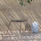 Sillón de exterior apilable en acero Made in Italy 2 piezas - Sansa viadurini