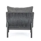 Sillón de exterior de aluminio, cuerda y tela antracita, Homemotion - Shama viadurini