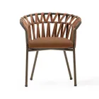 Sillón de exterior en cuerda, tela y aluminio - Emma Cross by Varaschin viadurini