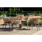 Sillón de exterior en cuerda, tela y aluminio - Emma Cross by Varaschin viadurini