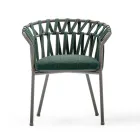 Sillón de exterior en cuerda, tela y aluminio - Emma Cross by Varaschin viadurini