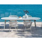 Sillón de exterior en cuerda, tela y aluminio - Emma Cross by Varaschin viadurini