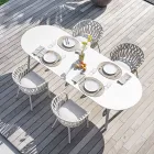 Sillón de exterior en cuerda, tela y aluminio - Emma Cross by Varaschin viadurini