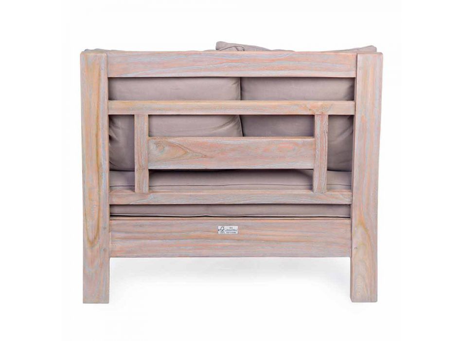 Homemotion - Sillón de exterior de diseño clásico Nusadua en madera de teca viadurini