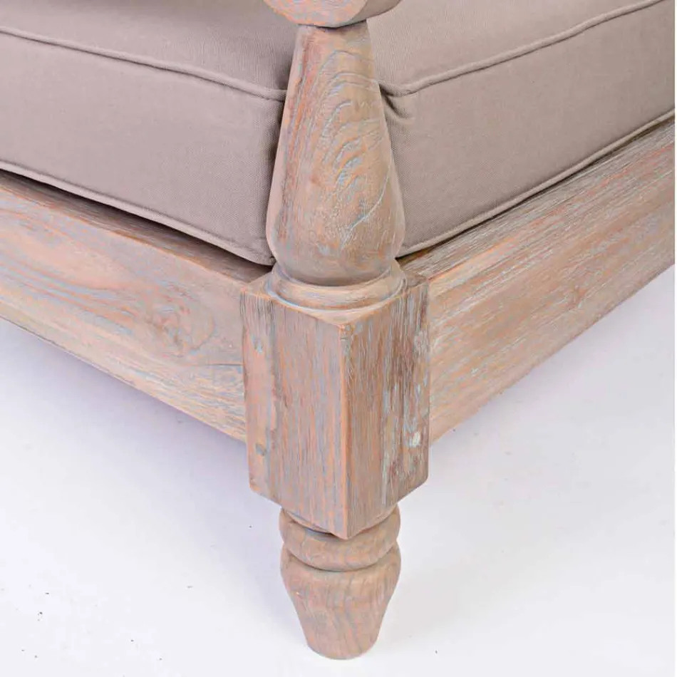 Homemotion - Sillón de exterior de diseño clásico Nusadua en madera de teca viadurini