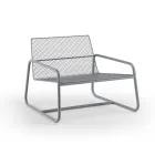 Sillón de metal para exterior con cojín de lujo Made in Italy - Karol viadurini