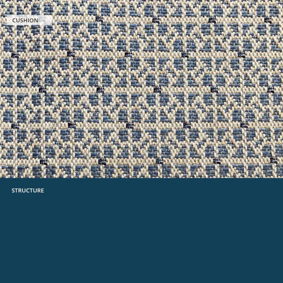 Sillón de metal para exterior con cojín de lujo Made in Italy - Karol viadurini