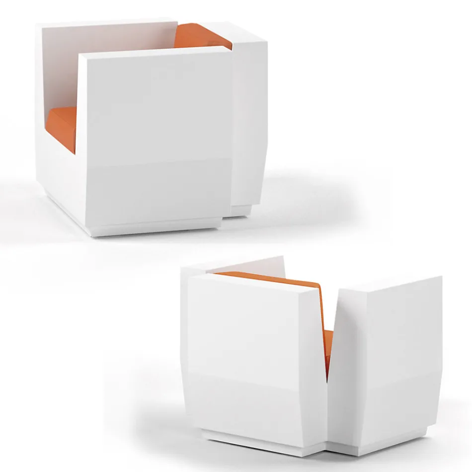 Sillón de exterior en polietileno con cojín Made in Italy - Chiabotto viadurini