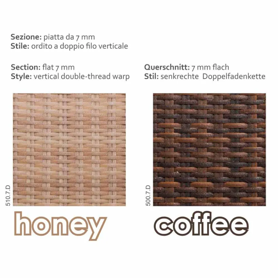 Sillón de diseño exterior de polietileno tejido a mano Cooper viadurini