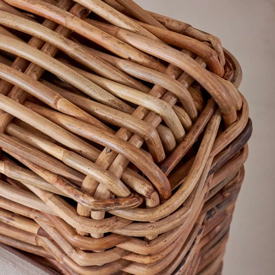 Sillón de exterior en ratán natural con cojines incluidos - Keira viadurini