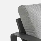 Sillón de exterior en tela y aluminio acabado antracita, 2 piezas - Deria viadurini