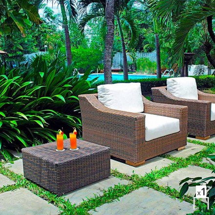 Al aire libre la mano Sillón en polietileno de Joe viadurini