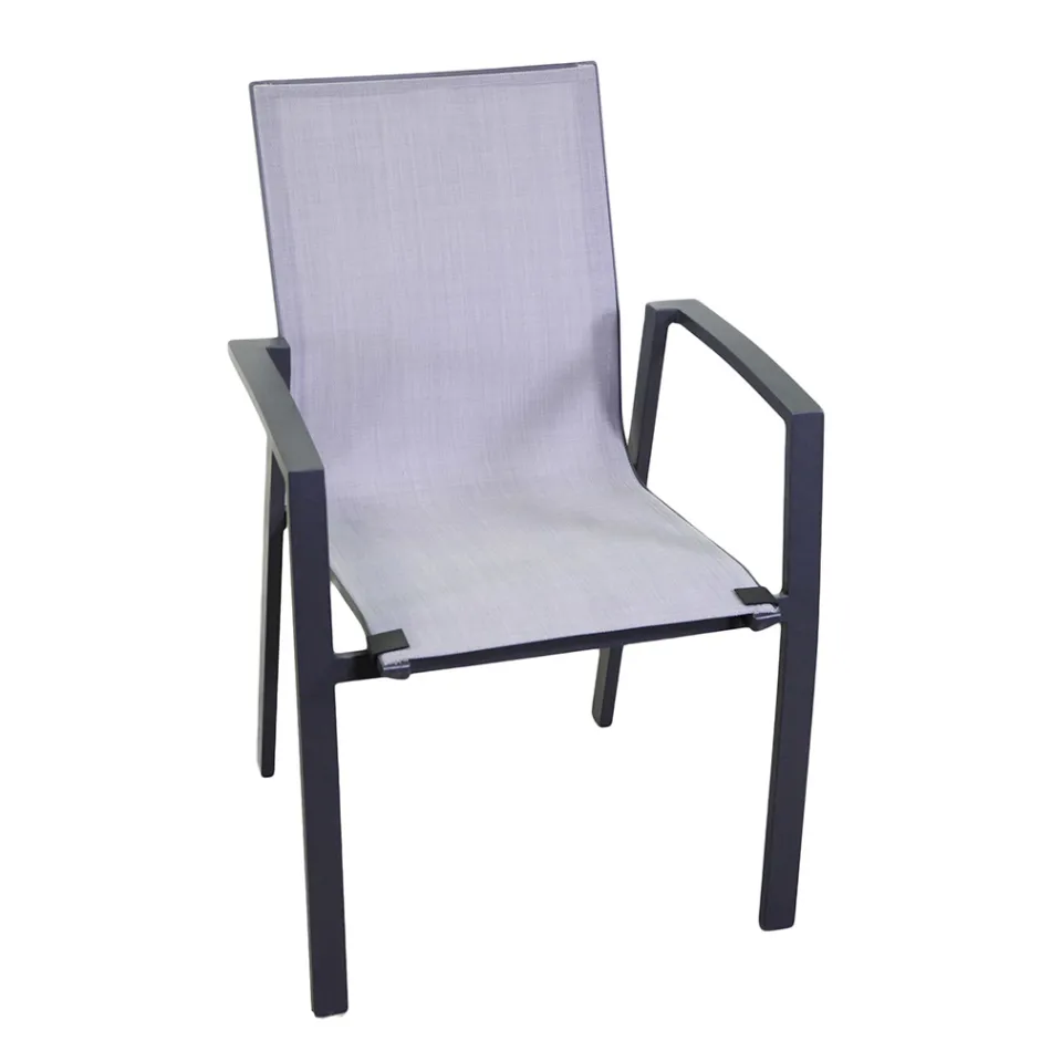 Sillón de exterior de aluminio y textilene - Mapa viadurini