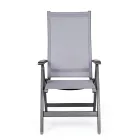 Sillón de exterior reclinable con estructura de aluminio, Homemotion - Ursula viadurini