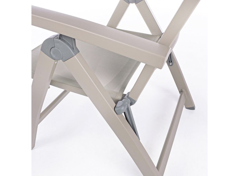 Sillón de exterior reclinable con estructura de aluminio, Homemotion - Ursula viadurini
