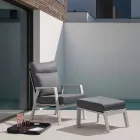 Sillón de exterior reclinable en tela y aluminio, 2 piezas - Nathy viadurini