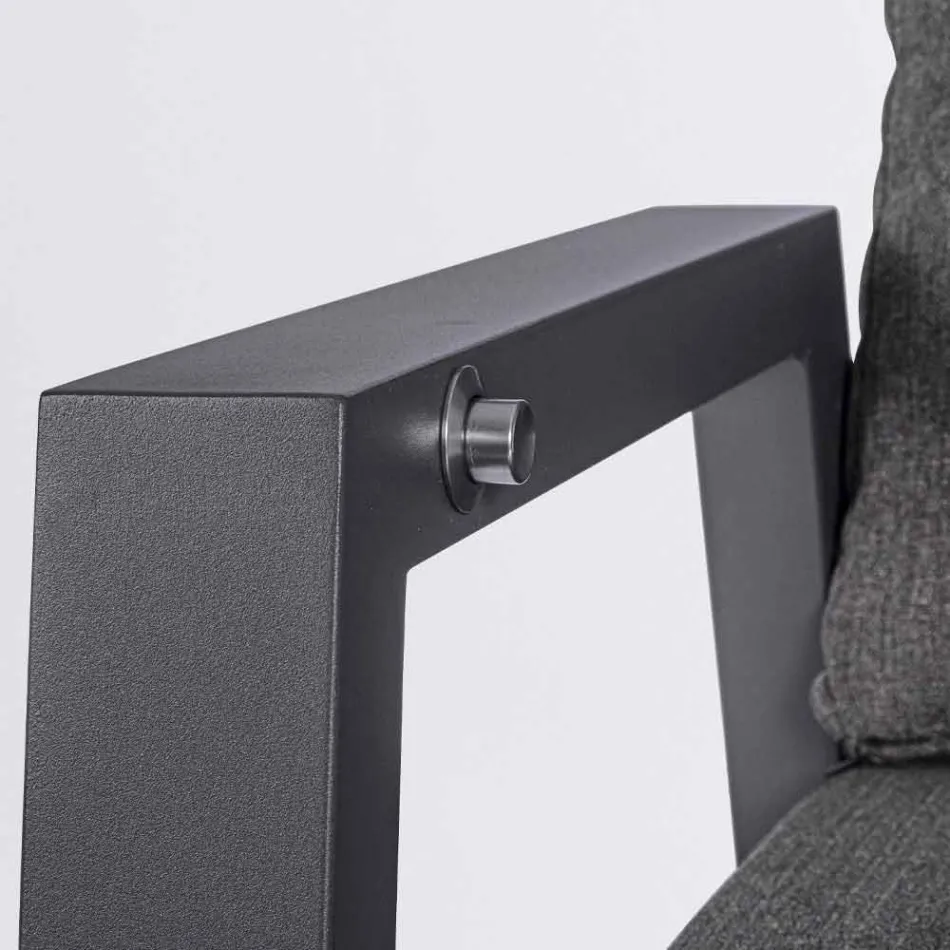 Sillón de exterior reclinable en tela y aluminio, 2 piezas - Nathy viadurini