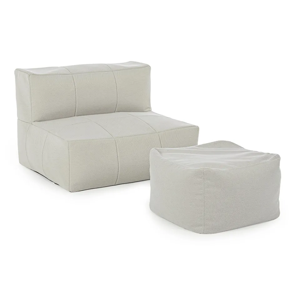 Sillón de exterior tapizado en tela desenfundable, Homemotion - Lydia viadurini