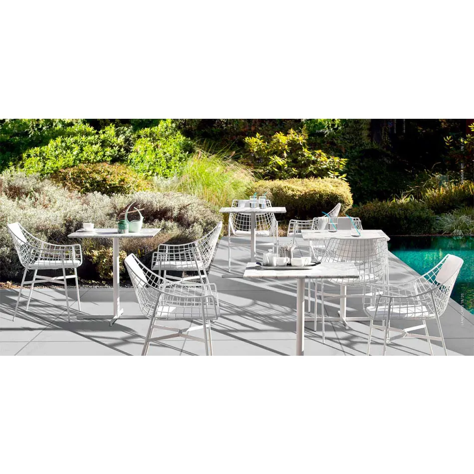 Sillón exterior de verano Varaschin Design set en acero blanco viadurini
