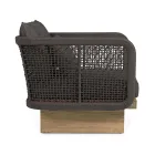 Sillón de jardín con base de teca y respaldo de cuerda, Homemotion - Chantall viadurini