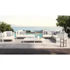 Sillón de jardín con asiento de tela y estructura de aluminio Made in Italy - Juliediv viadurini