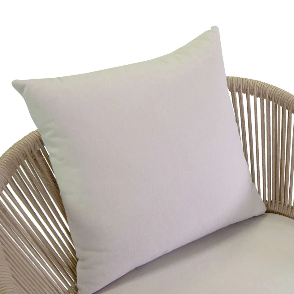 Silla de jardín con estructura de aluminio y cuerdas con cojines - Tienda de campaña viadurini