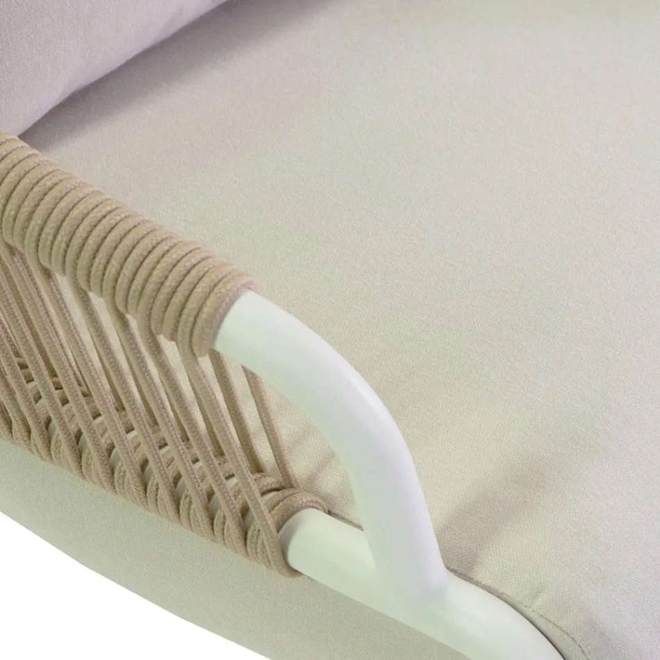 Silla de jardín con estructura de aluminio y cuerdas con cojines - Tienda de campaña viadurini