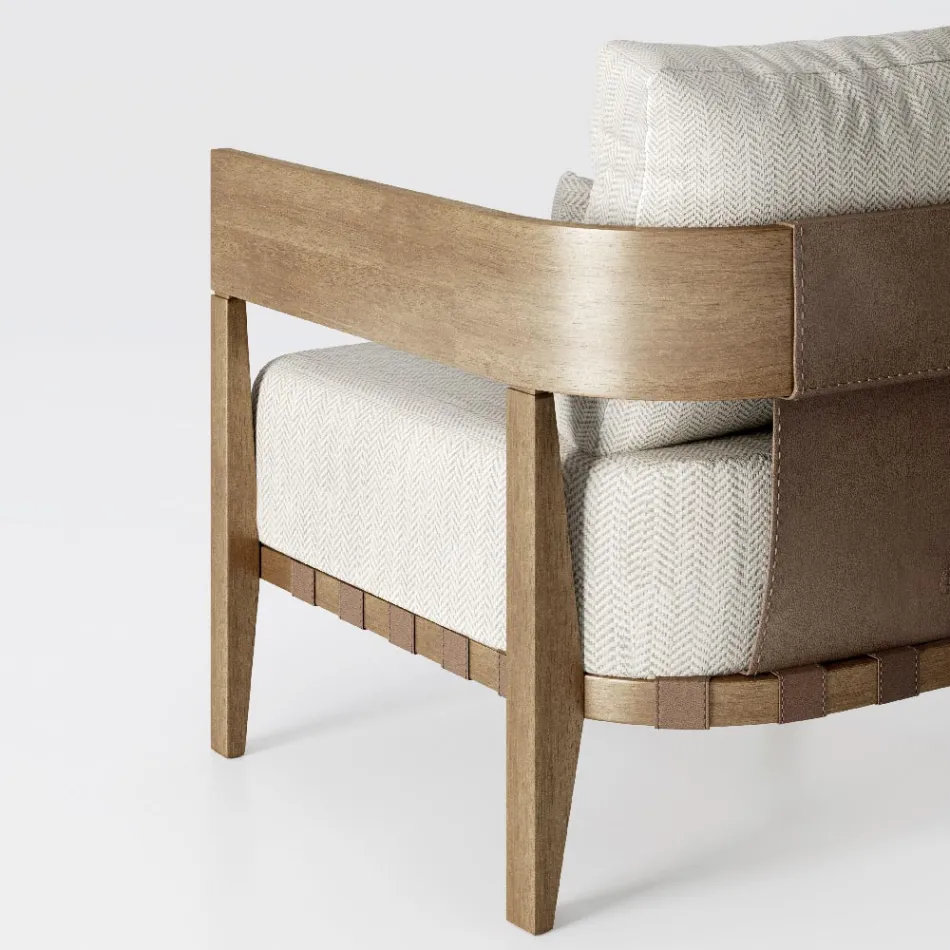 Silla de jardín con estructura de madera de teca fabricada en Italia - Briga viadurini