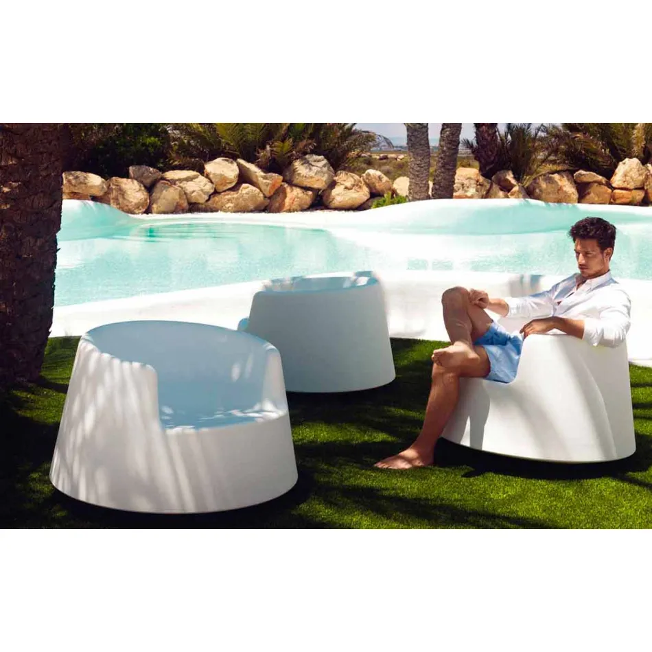 Sillón de jardín de diseño moderno Roulette Vondom en polietileno viadurini