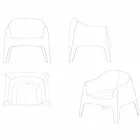 Sillón apilable de jardín de Solid by Vondom, en polipropileno viadurini
