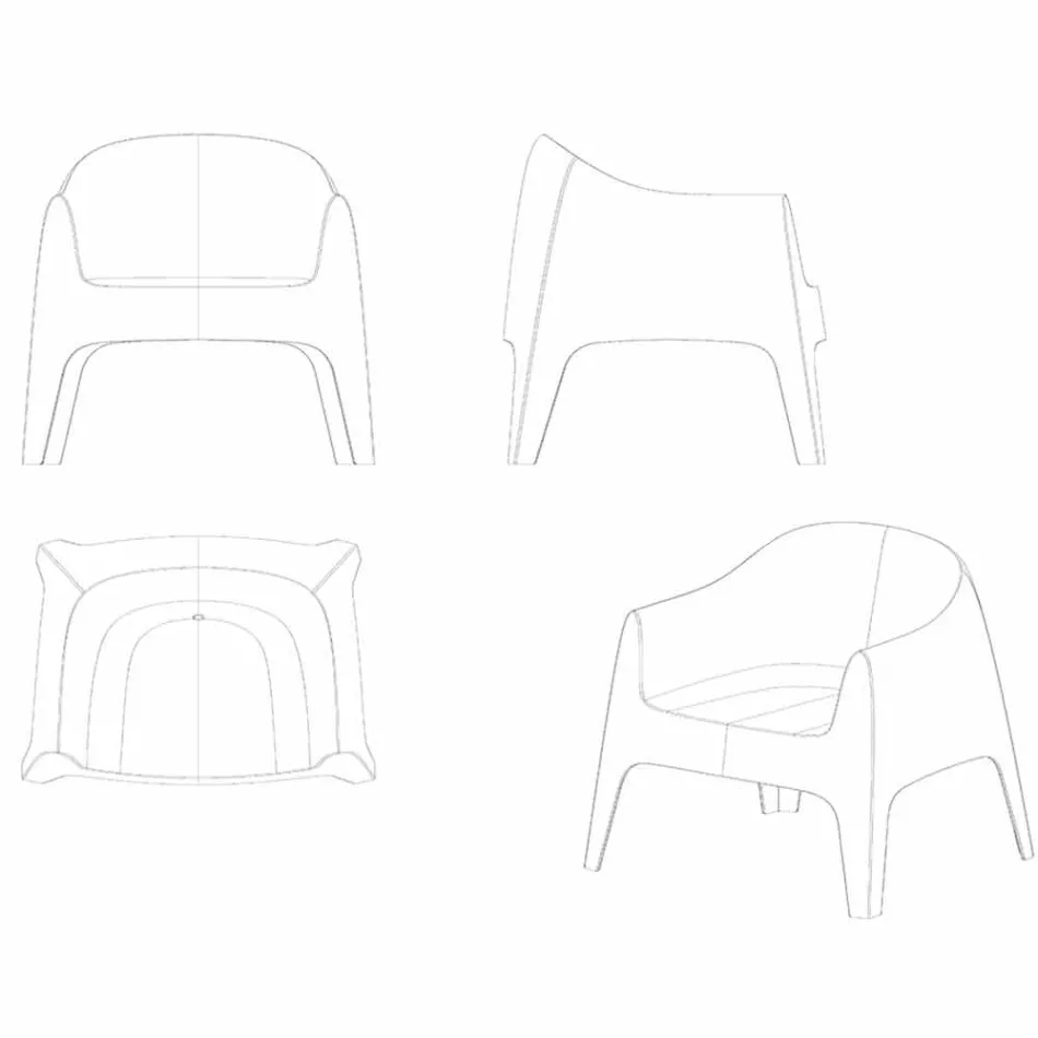 Sillón apilable de jardín de Solid by Vondom, en polipropileno viadurini