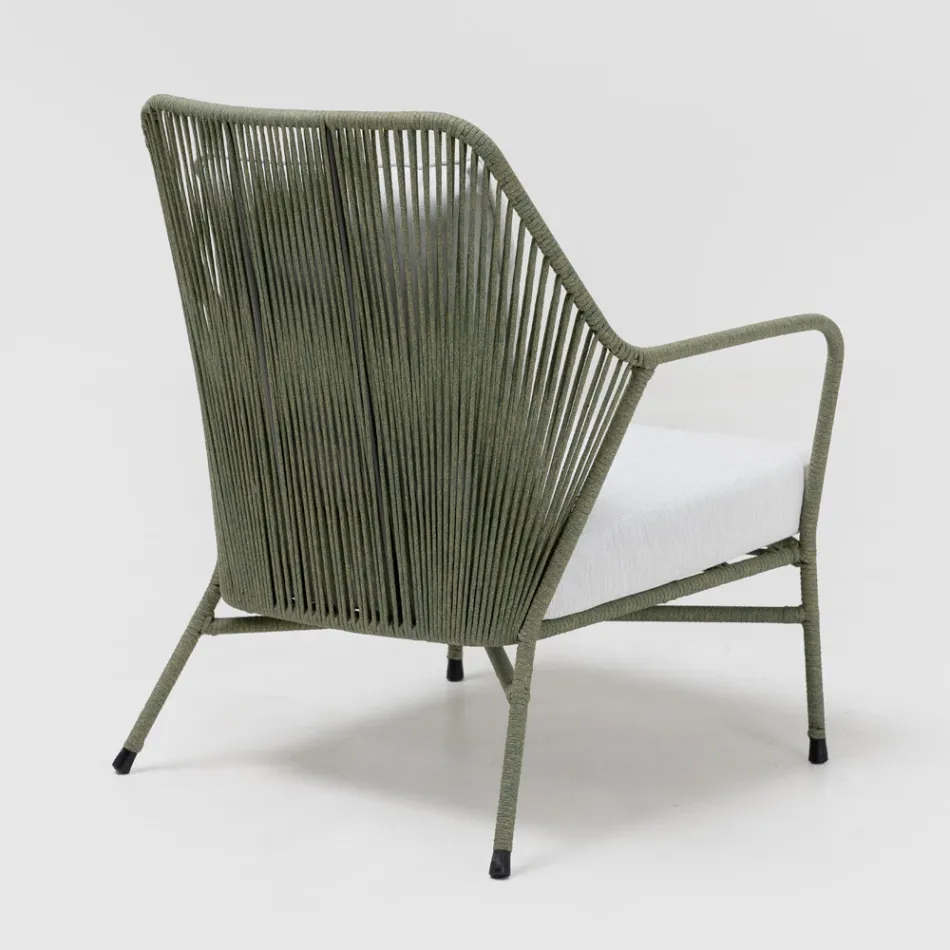 Sillón de Jardín en Aluminio y Tejido de Cuerda - Asteria viadurini