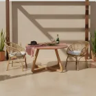 Sillón de jardín en tejido y cojín de aluminio y poliratán - Ellide viadurini